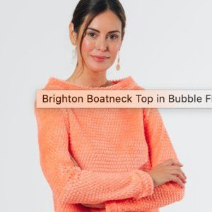 Brighton Boatneck Top in Bubble Fleece (Sherbet)